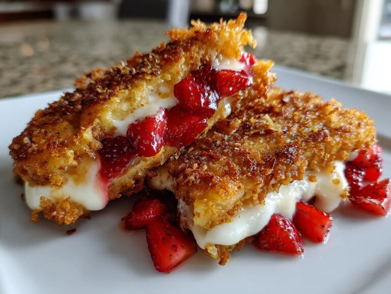 Fried Strawberry Cheesecake Sandwiches