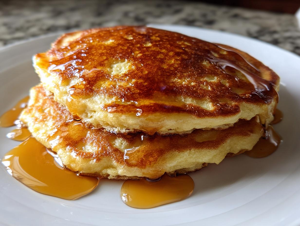 Oat Flour Pancakes with Maple Syrup