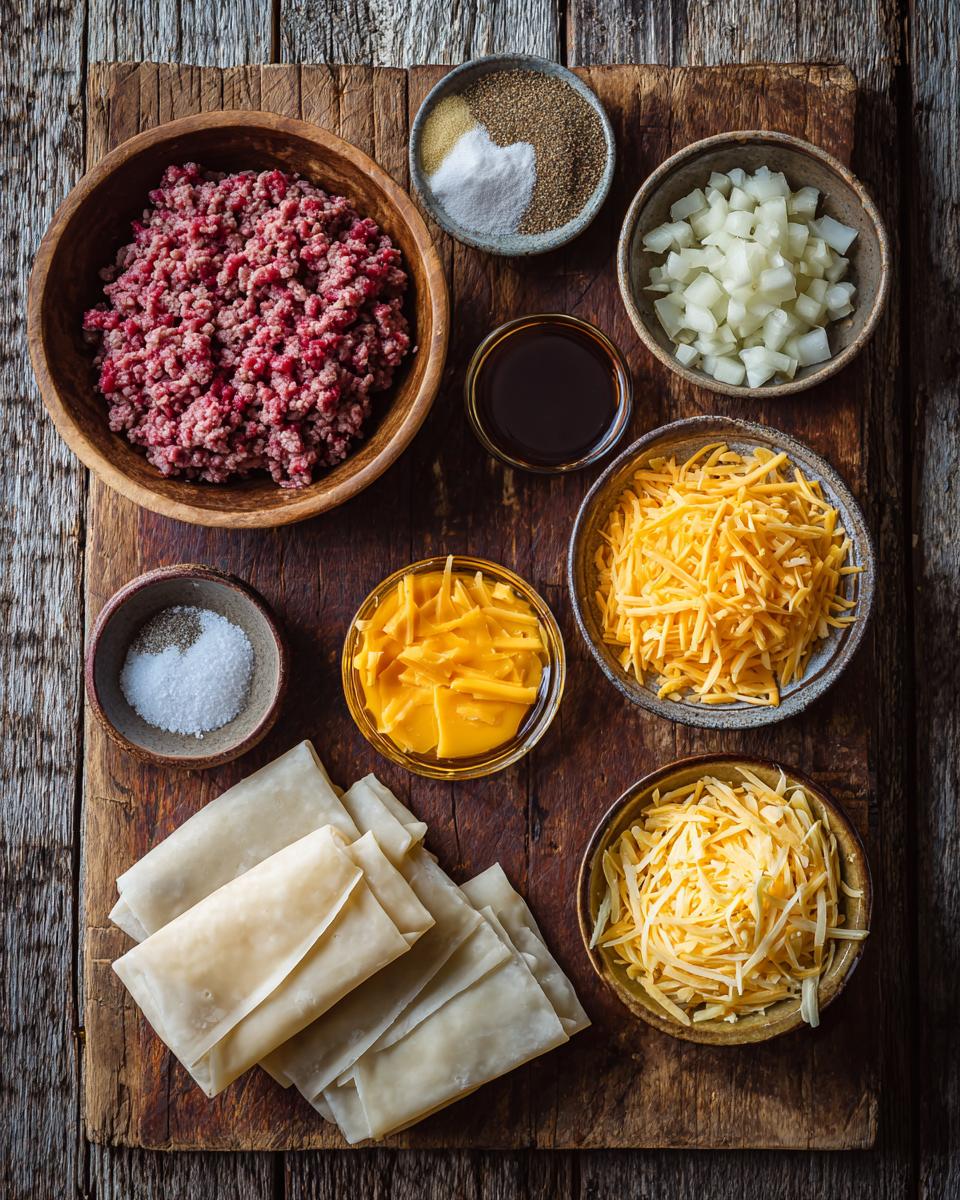 Cheeseburger Eggrolls - detail 1