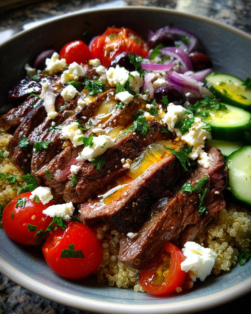 mediterranean steak bowl - detail 2